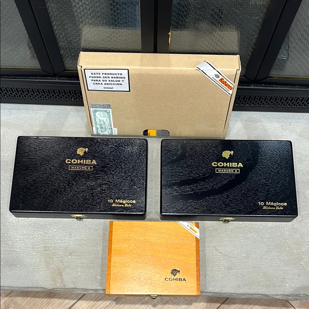3 COHIBA Cigar Boxes - Maduro 5 and Panetelas EUC
